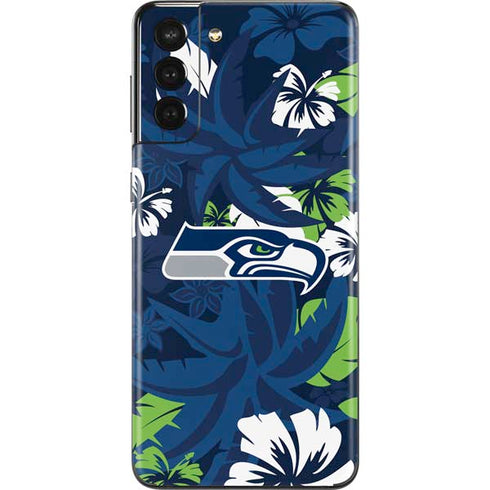 NFL Seattle Seahawks Tropical Print Galaxy S21 Plus 5G Skin